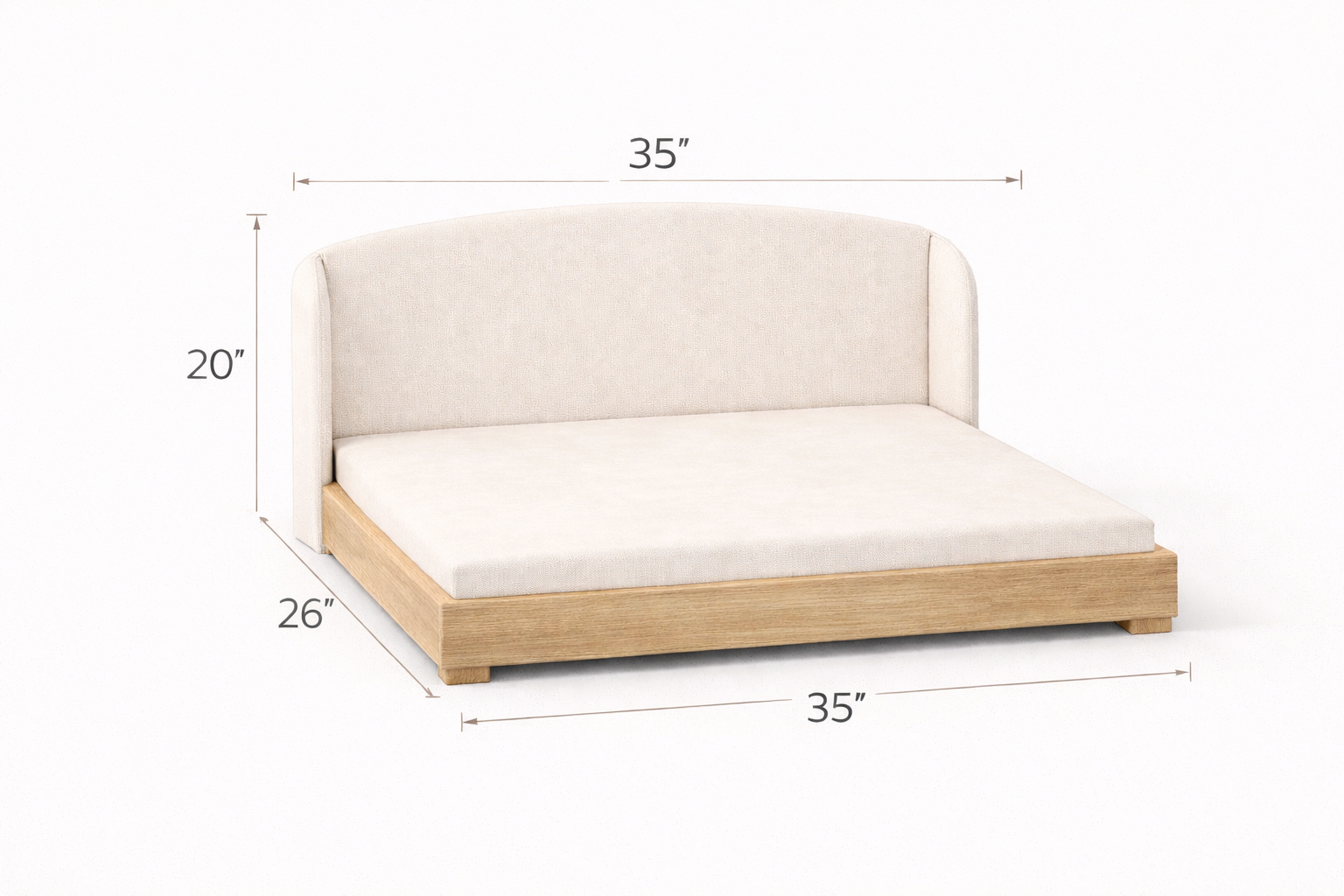 The Haven Luxury Handcrafted Solid Wood Orthopedic Dog Bed
