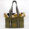 Durable Green Canvas Pet Carrier with Eco-fur Interior