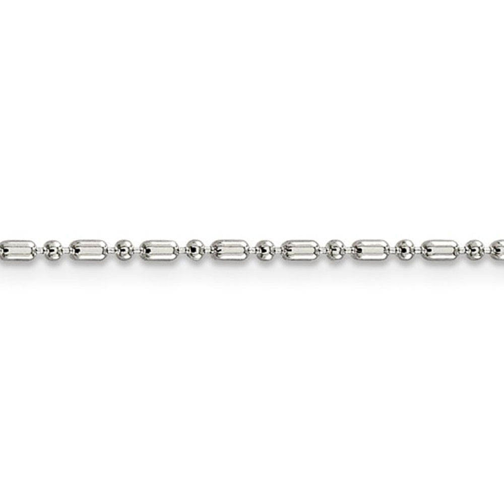 1.5mm Sterling Silver Solid Fancy Beaded Chain Necklace