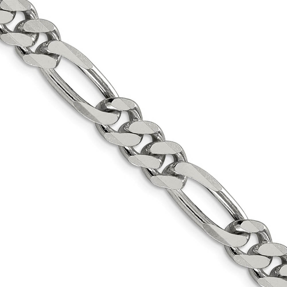 Mens 8mm Sterling Silver, Solid Figaro Chain Necklace