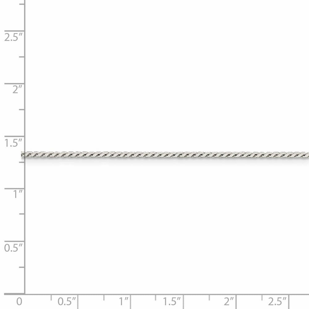 1.25mm Sterling Silver Solid Round Franco Chain Necklace