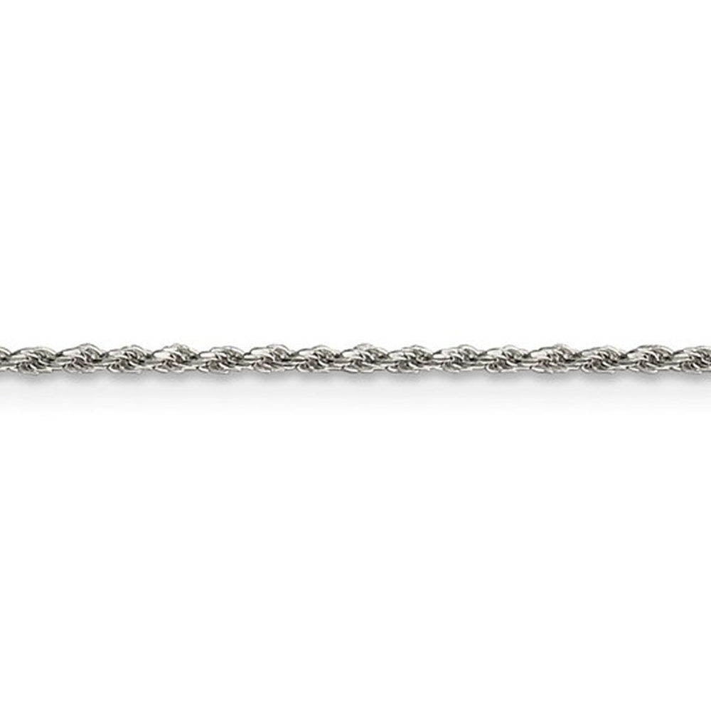1.5mm Sterling Silver, Diamond Cut Solid Rope Chain Necklace