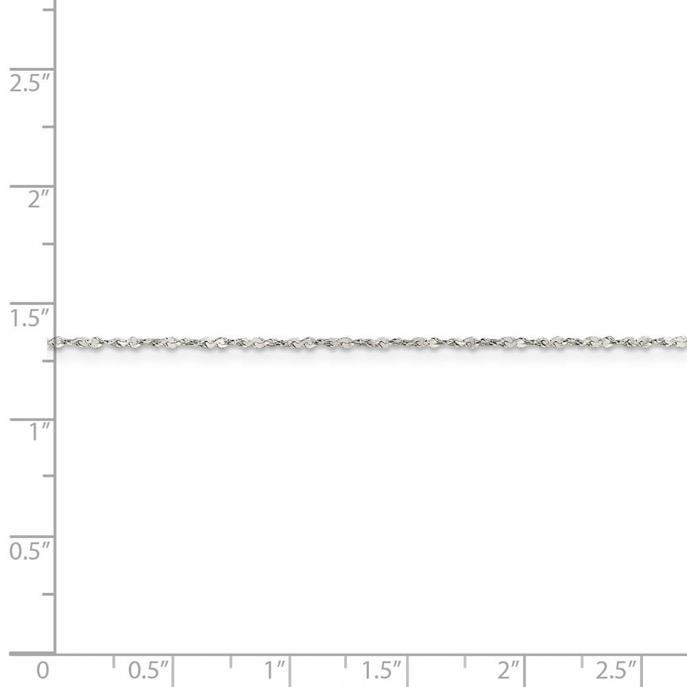 1.4mm Sterling Silver, Twisted Serpentine Chain Necklace