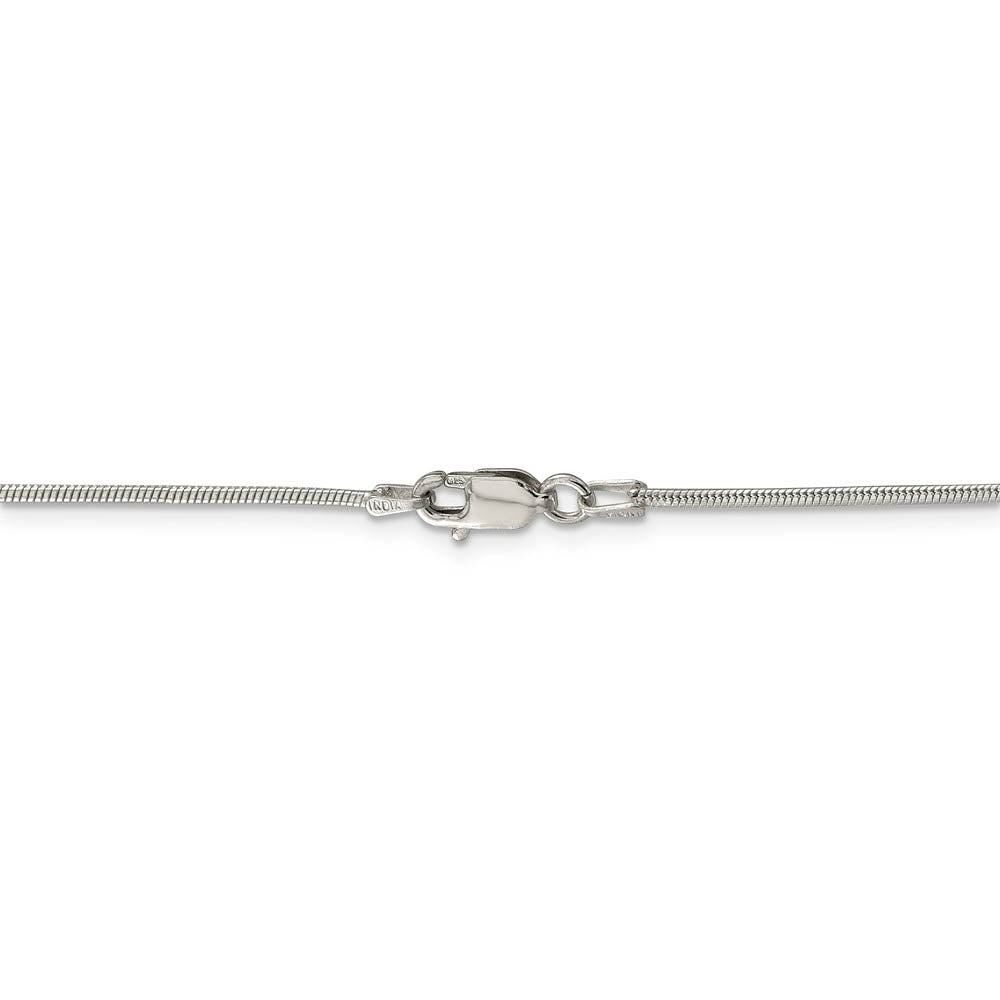 1.2mm Sterling Silver, Round Solid Snake Chain Necklace