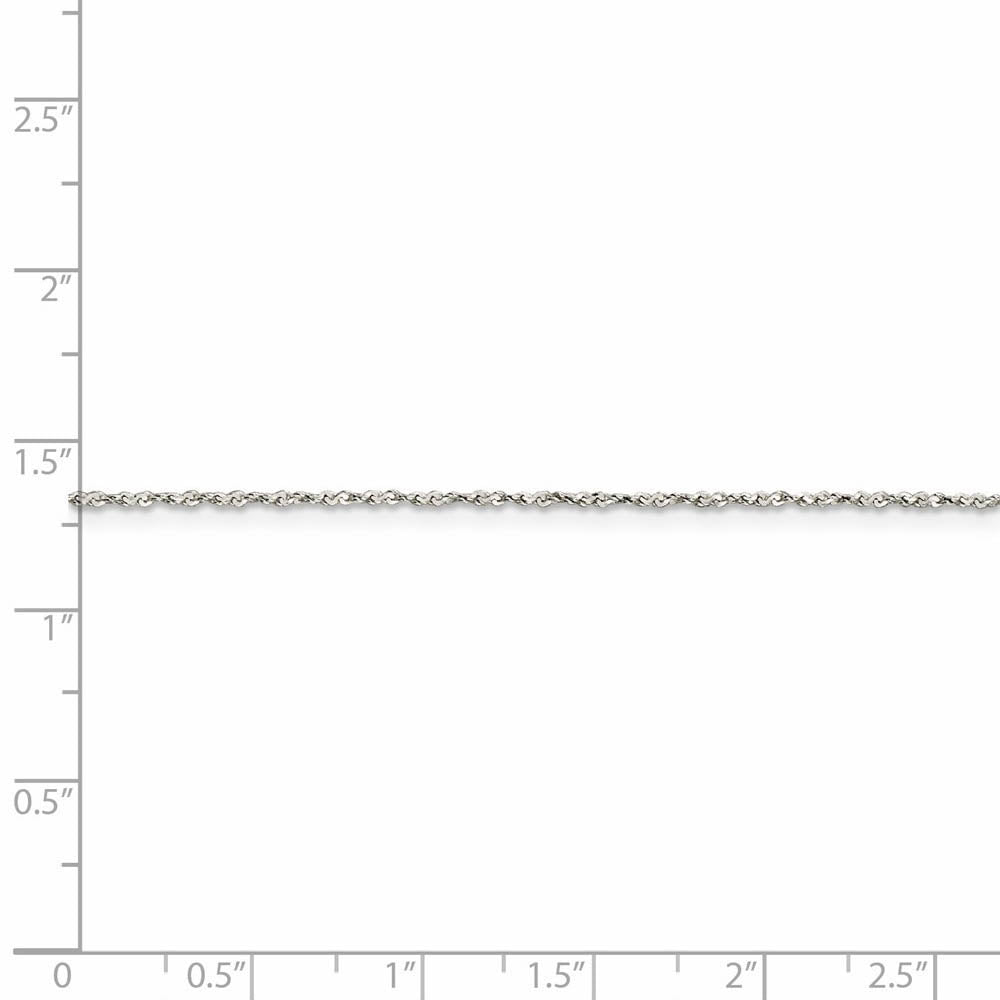 0.5mm, Sterling Silver, Twisted Serpentine Chain, 16 Inch