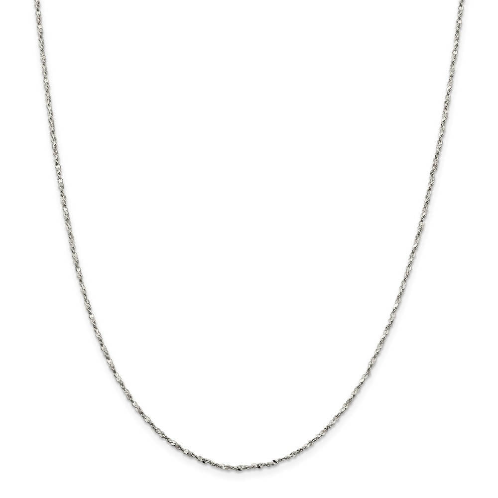 1.6mm, Sterling Silver D/C Twisted Solid Serpentine Necklace