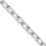 Mens 7.5mm Sterling Silver D/C Solid Elongated Cable Chain Necklace