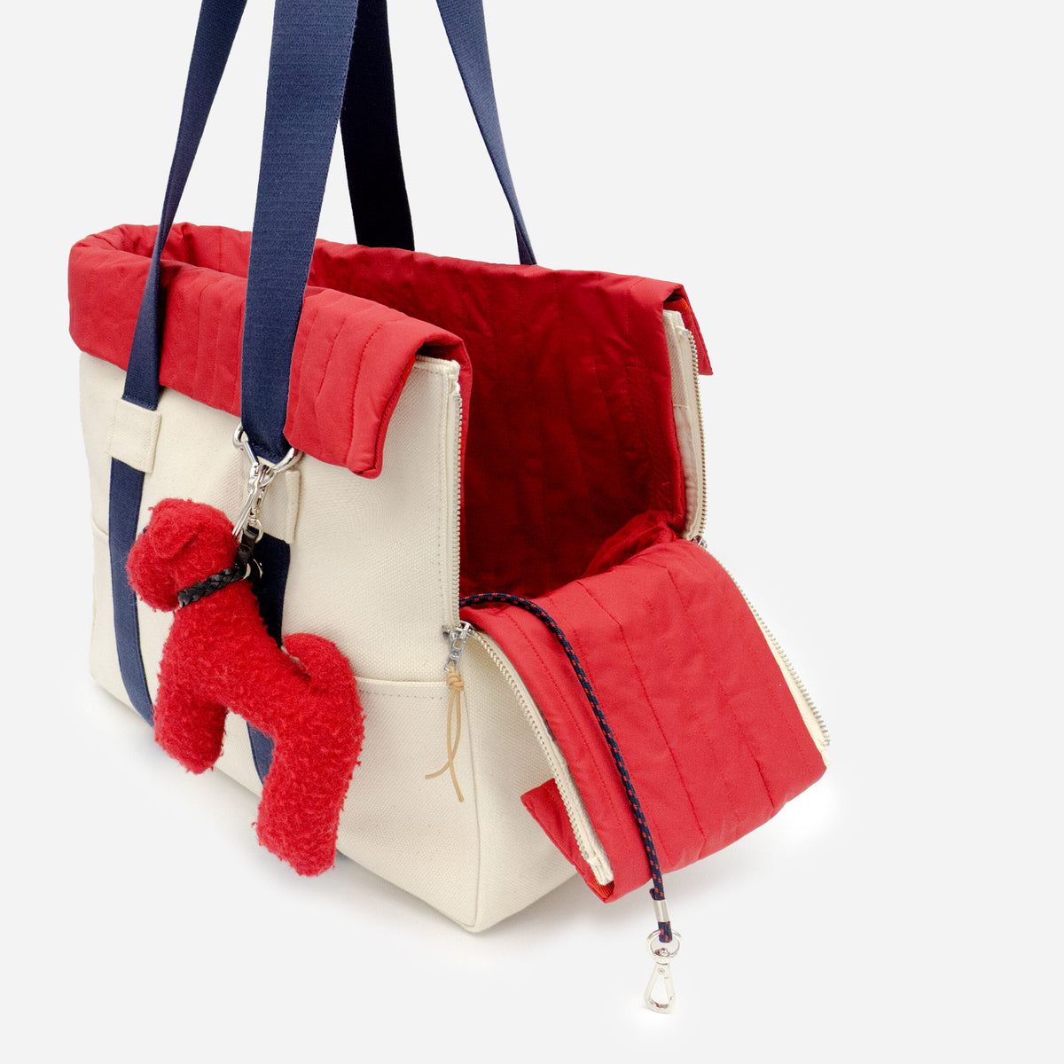 Canvas & Cherry: Luxury Dog Carrier with Casentino Wool Detail