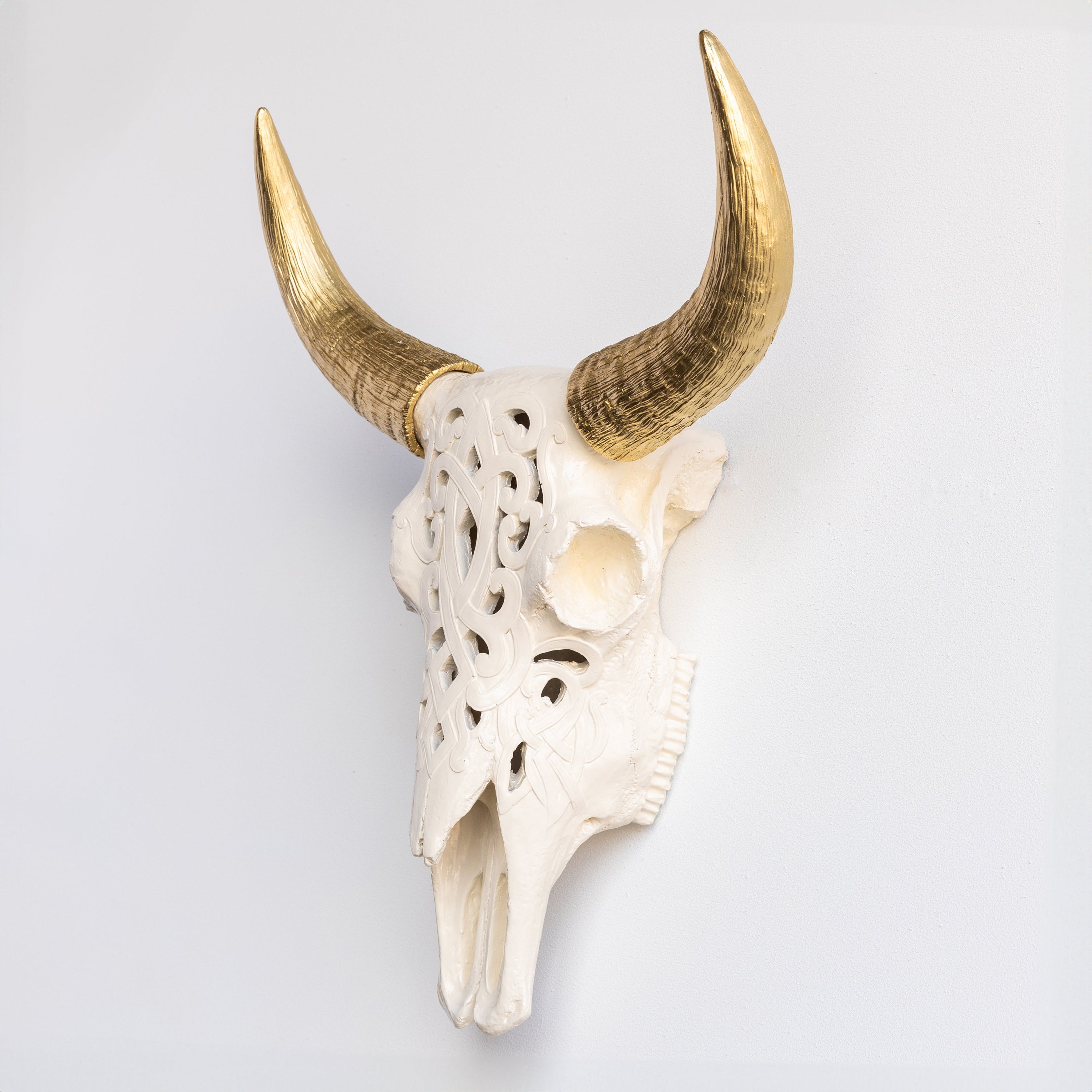 Faux Carved Cow Skull