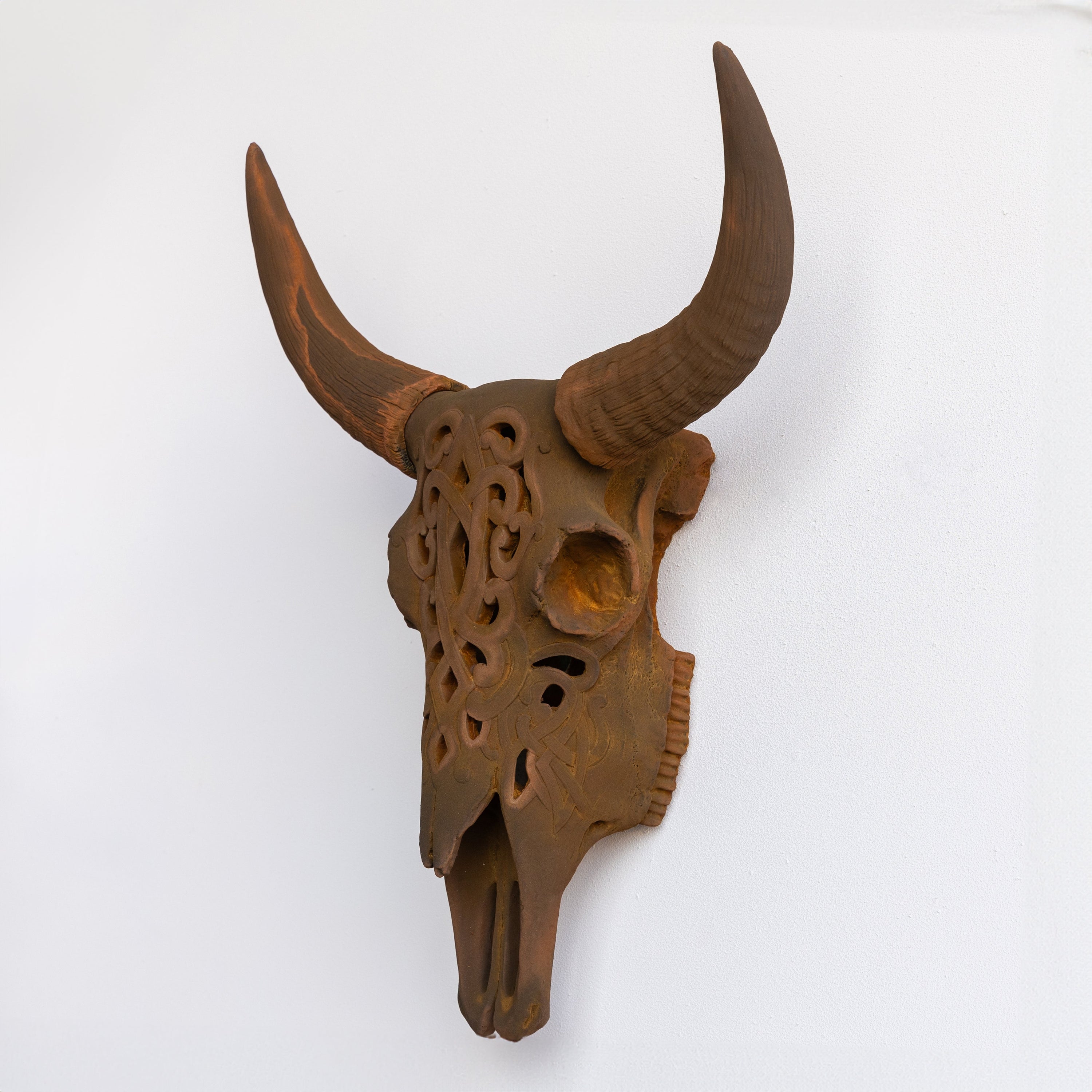Faux Carved Cow Skull