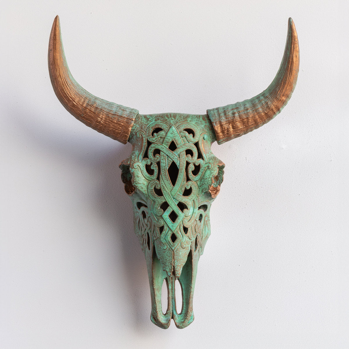 Faux Carved Cow Skull