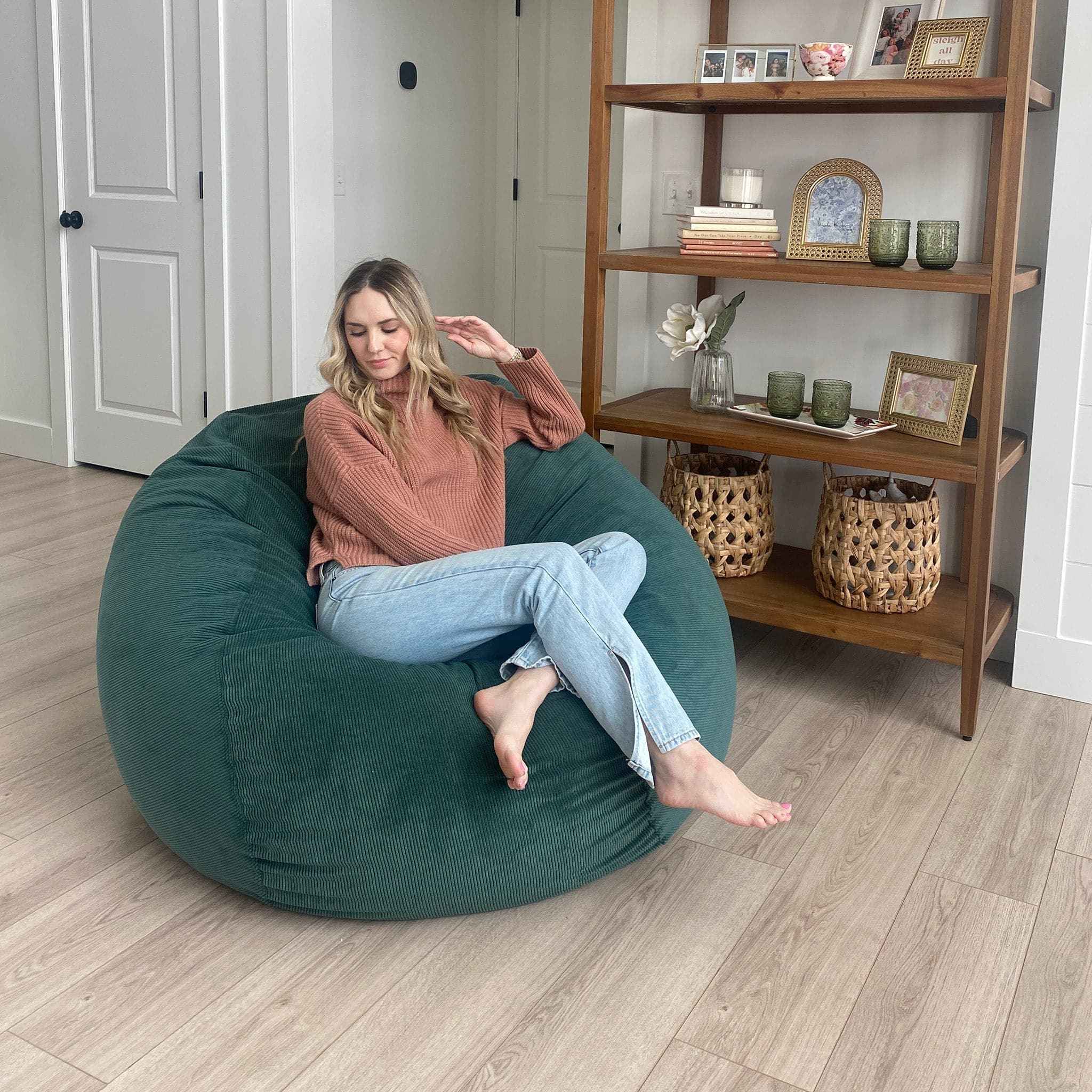 CordaRoy's Queen Corduroy Convertible Bean Bag Chair