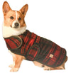 Chilly Dog Black & Red Plaid Fleece-Lined Wool Dog Blanket Coat