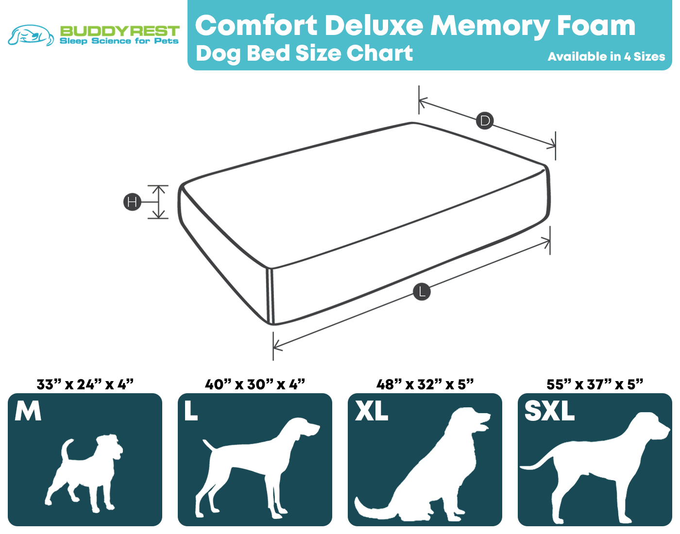 Deluxe Memory Foam Dog Bed 