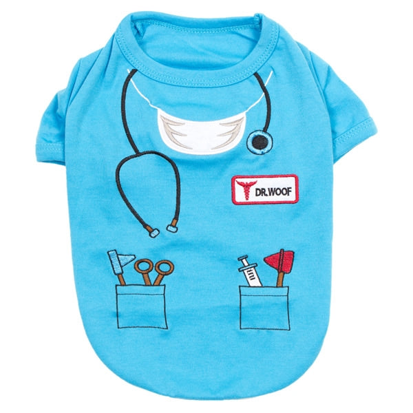 Parisian Pet Dr. Woof Halloween Costume-Light Blue
