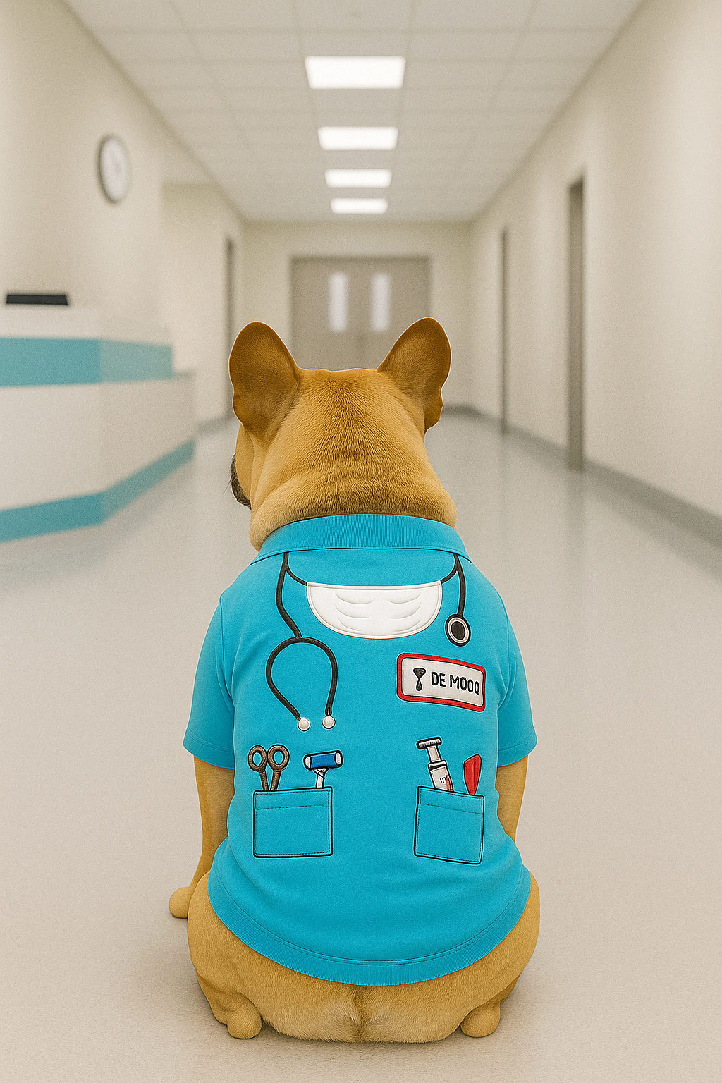 Parisian Pet Dr. Woof Halloween Costume-Light Blue