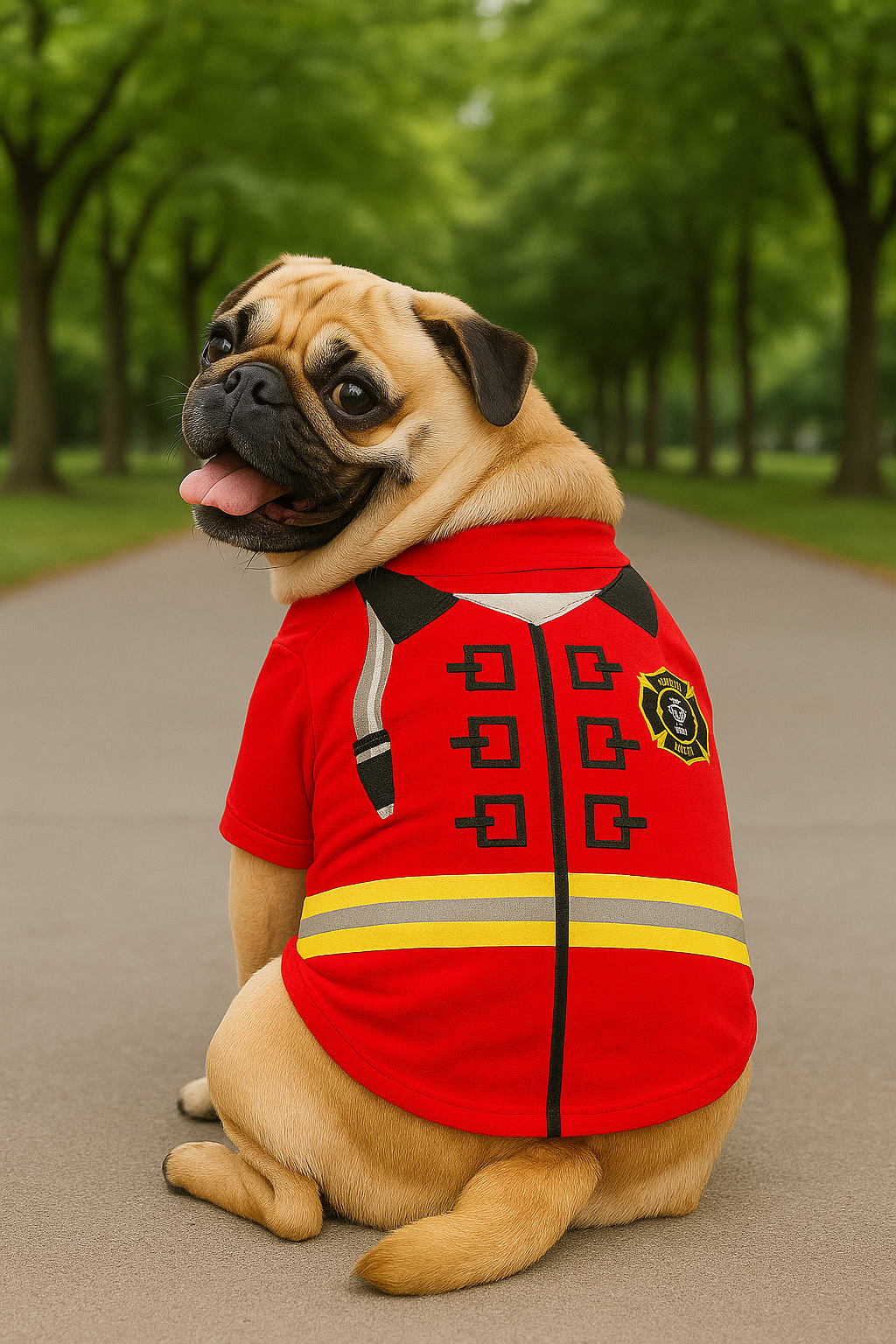Parisian Pet Fire-Barker Halloween Costume-Red & Yellow