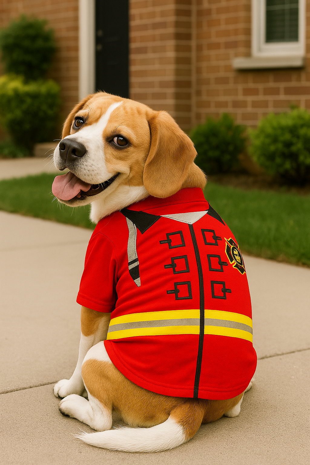 Parisian Pet Fire-Barker Halloween Costume-Red & Yellow