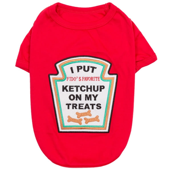 Parisian Pet Ketchup Licker Halloween Dog Costume - Fun Red Outfit for Dogs & Cats