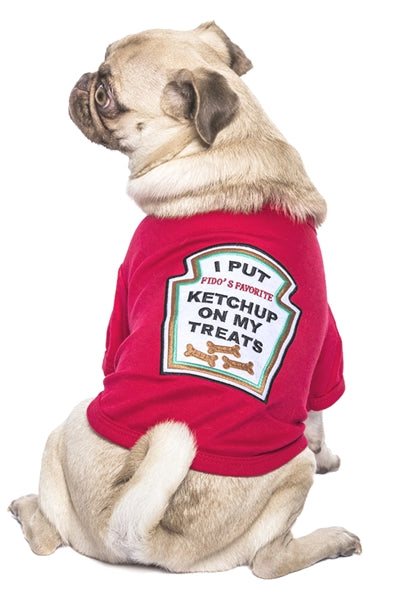 Parisian Pet Ketchup Licker Halloween Dog Costume - Fun Red Outfit for Dogs & Cats