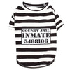 Parisian Pet Furry Inmate Black & White Stripes Halloween Costume