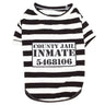Parisian Pet Furry Inmate Black and White Stripes Halloween Costume - Funny Prison Design for Cats & Dogs
