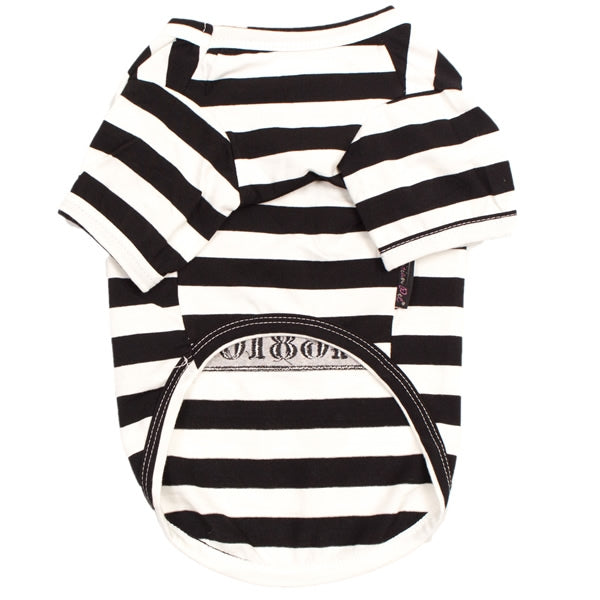 Parisian Pet Furry Inmate Black and White Stripes Halloween Costume - Funny Prison Design for Cats & Dogs