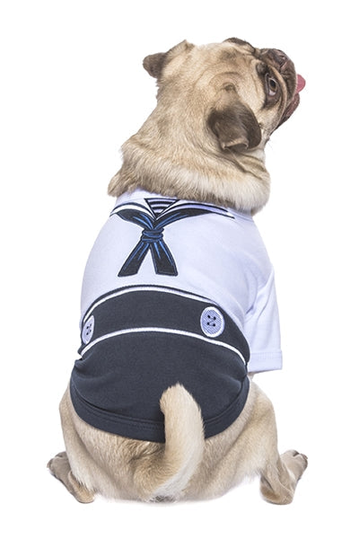 Parisian Pet Sailor Dog Halloween Costume - Navy Blue Sailor Outfit for Dogs & Cats
