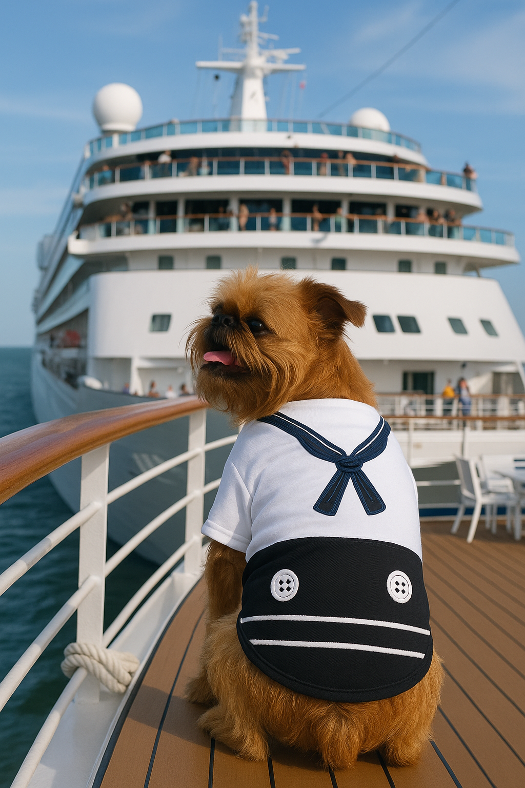 Parisian Pet Sailor Dog Halloween Costume - Navy Blue Sailor Outfit for Dogs & Cats