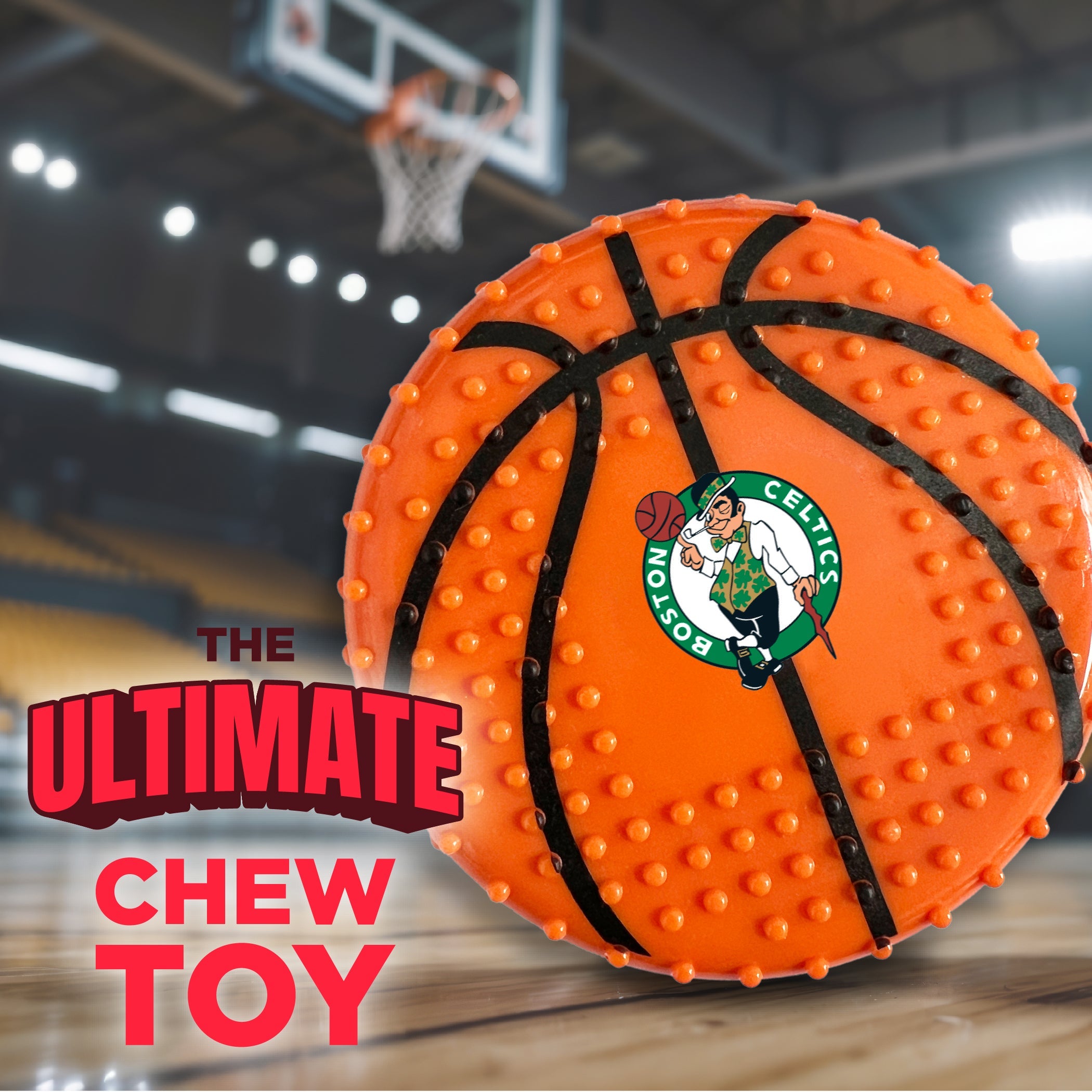 BOSTON CELTICS HARD NYLON BASKETBALL CHEW TOY