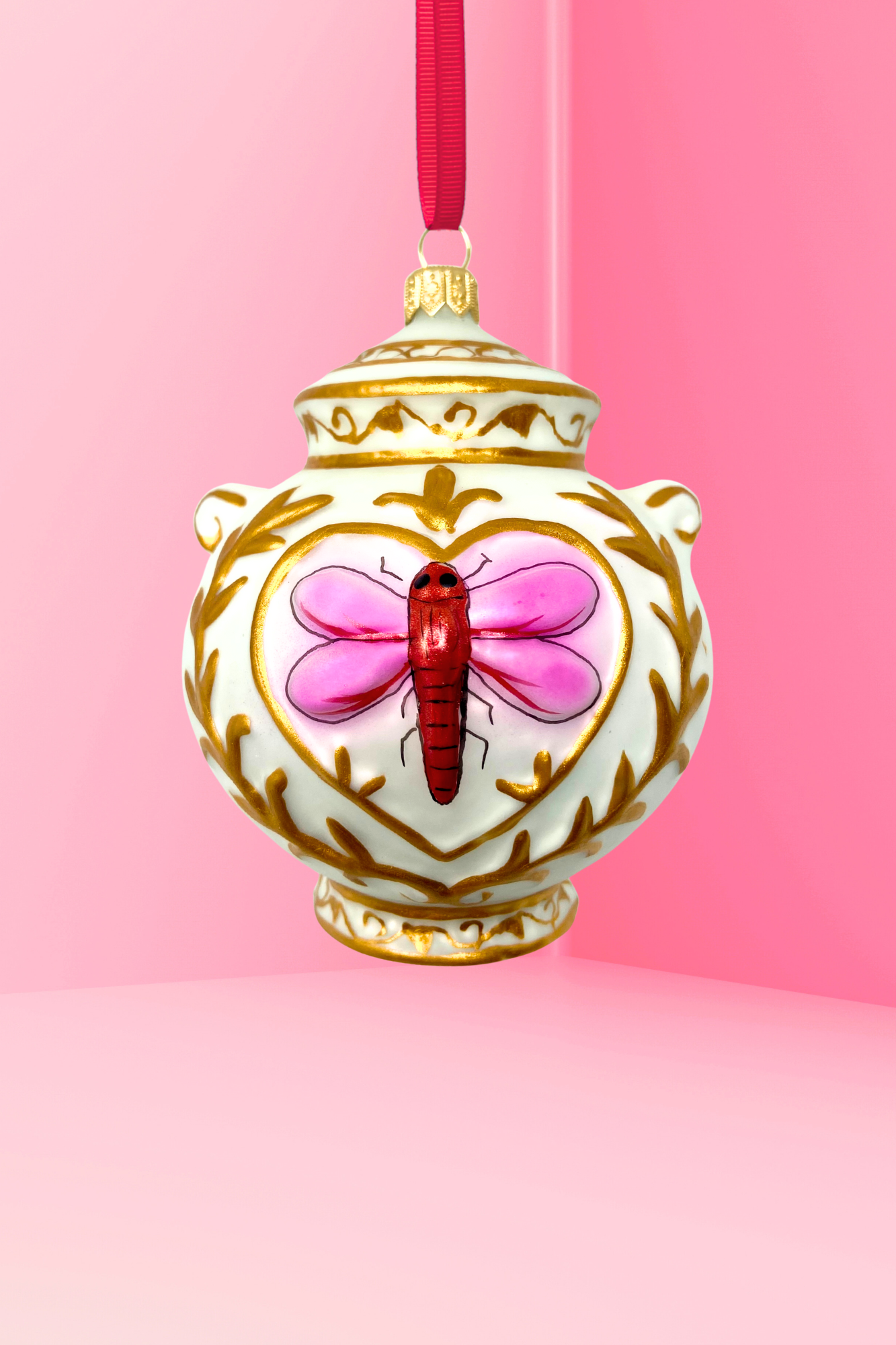 Chateau Rose Dragonfly Jar Ornament
