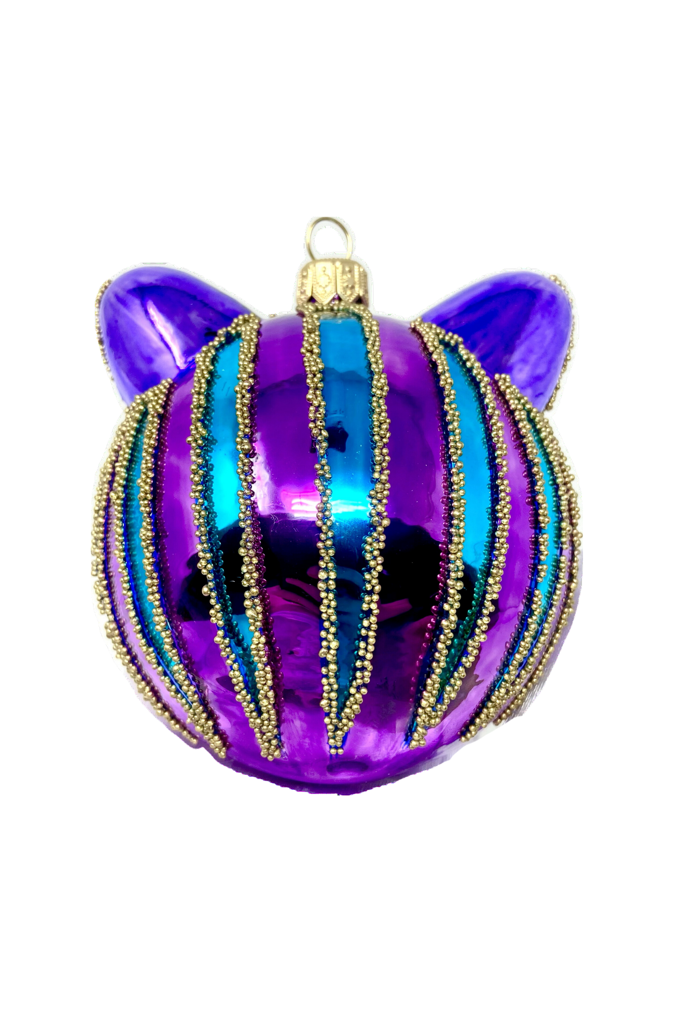 Amethyst Cheshire Cat Glass Ornament