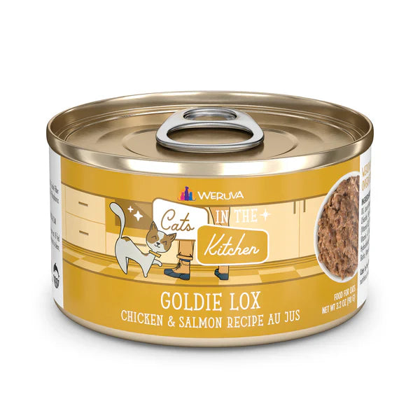 Cats in the Kitchen Goldie Lox Chicken and Salmon Recipe Au Jus
