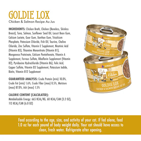 Cats in the Kitchen Goldie Lox Chicken and Salmon Recipe Au Jus