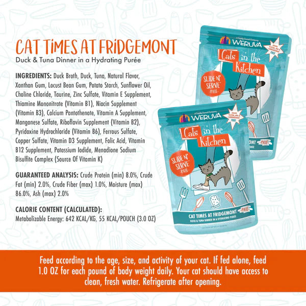 Cats in the Kitchen Pat Cat Times at Fridgemont Duck & Tuna Dinner in a Hydrating Pure (3oz)