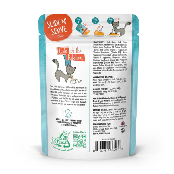 Cats in the Kitchen Pat Cat Times at Fridgemont Duck & Tuna Dinner in a Hydrating Pure (3oz)