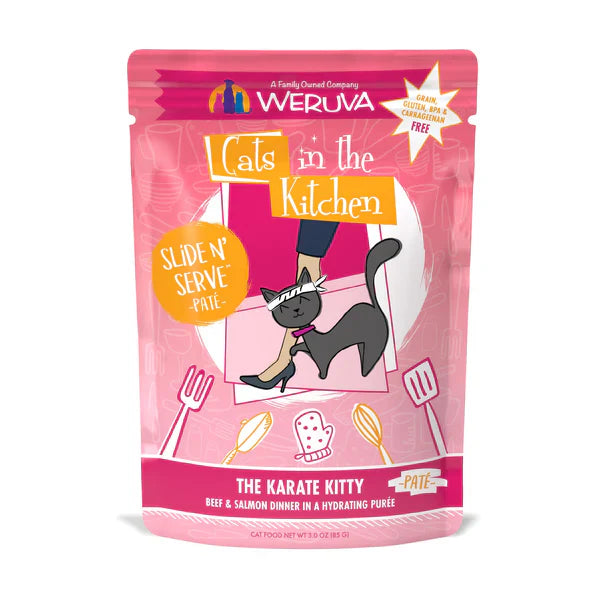 Cats in the Kitchen Pat The Karate Kitty Beef & Salmon Dinner in a Hydrating Pure (3oz)
