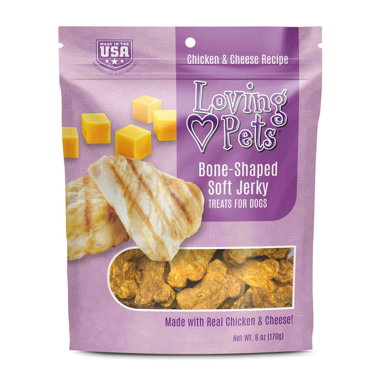 Loving Pets Soft Jerky Chicken & Cheese Dog Treats (6oz)