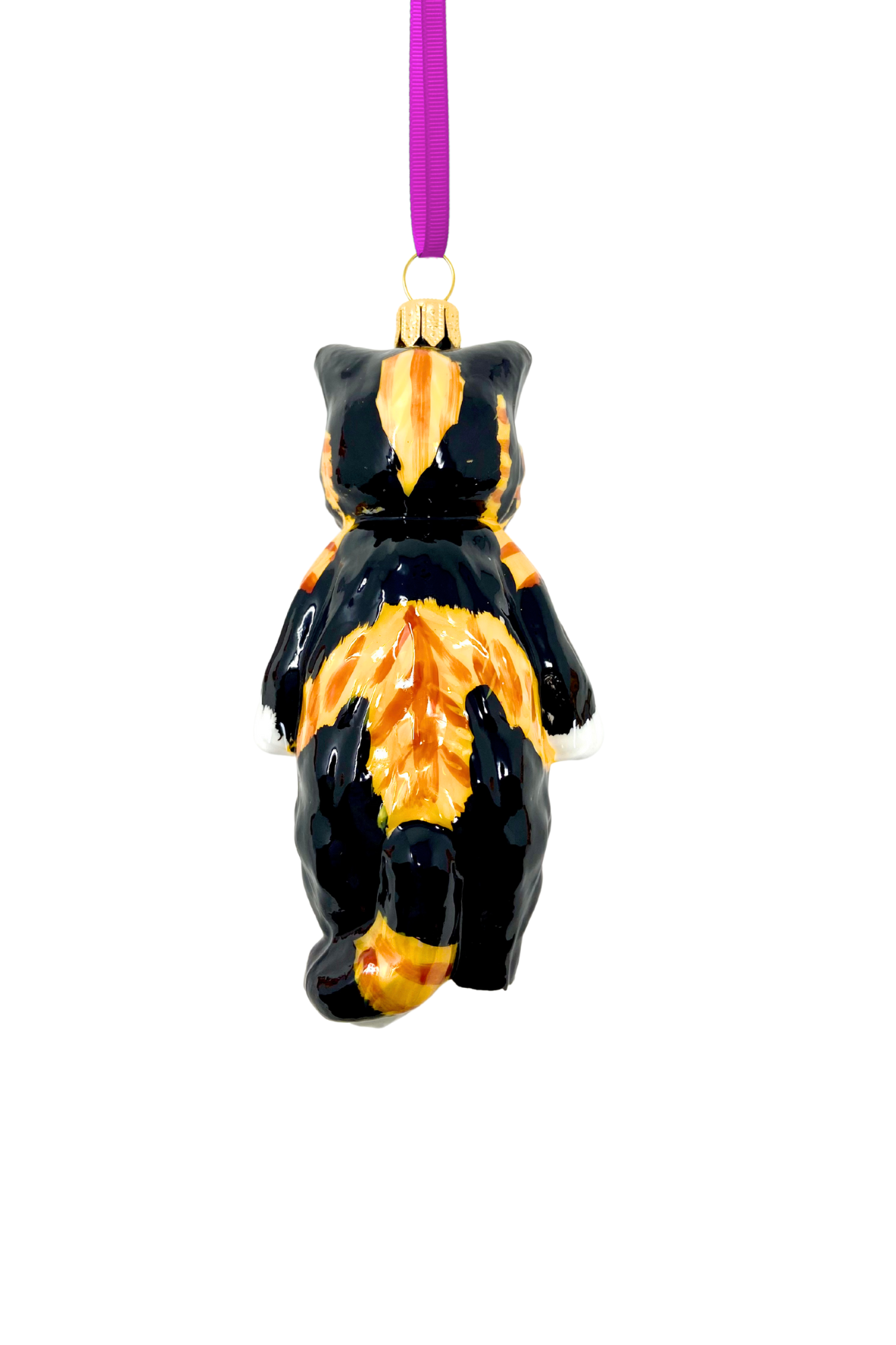 Cleo Calico Cat Glass Ornament