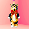 Cleo Calico Cat Glass Ornament