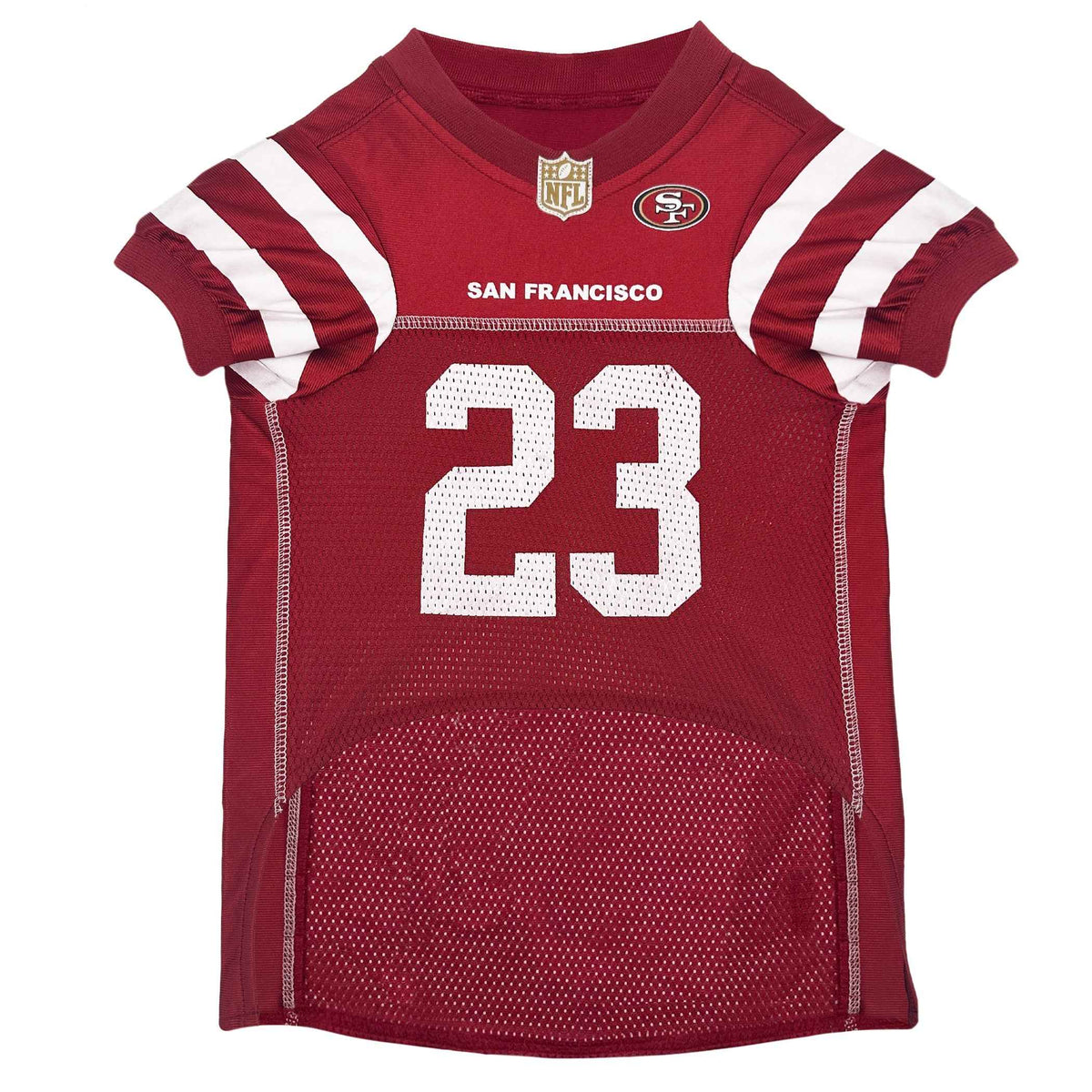 NFL San Francisco 49ers Christian McCaffrey Striped Mesh Pet Jersey
