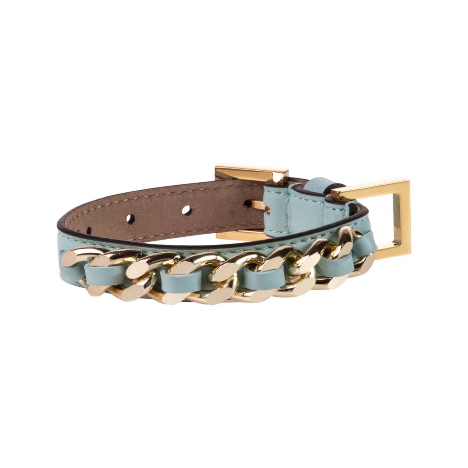 Leather Dog Collar in Cloud - Chain, Made in Italy