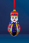 Colonel Snowman Glass Ornament