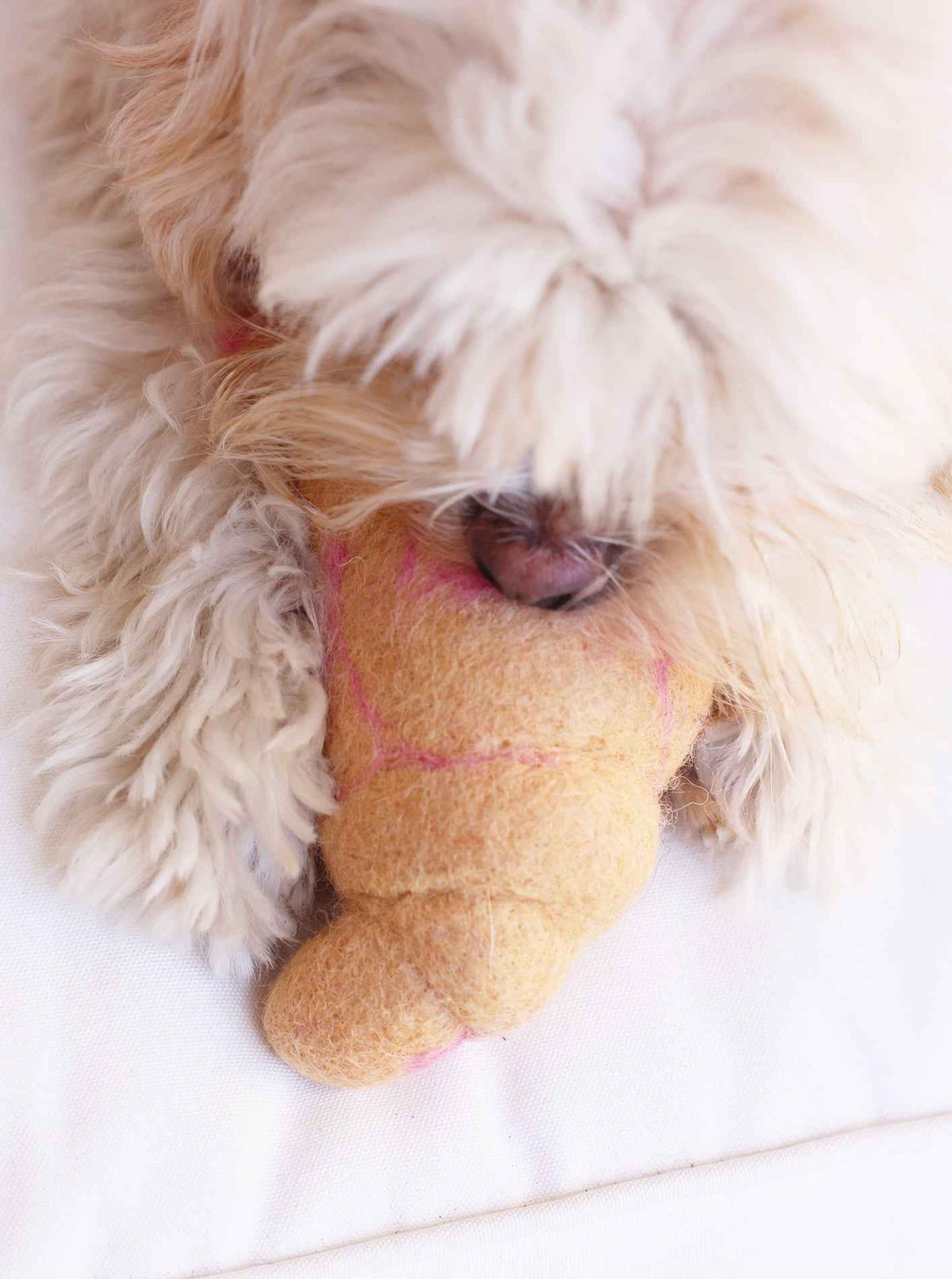 Croissant Wool Dog Toy