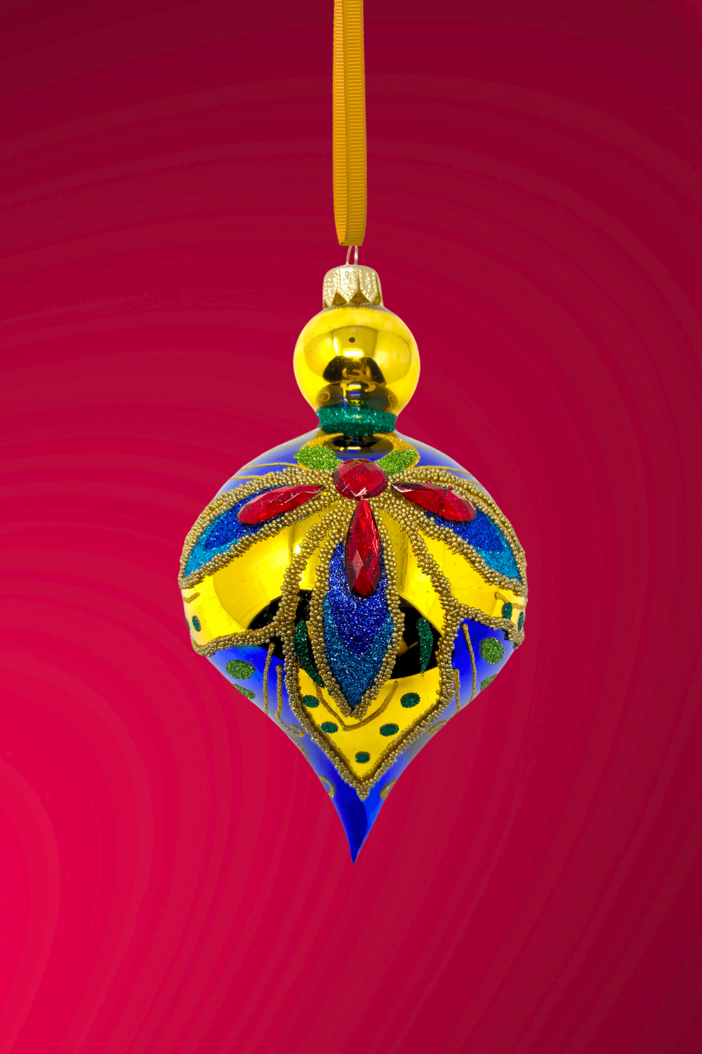 Crystal Azure Glass Christmas Bauble