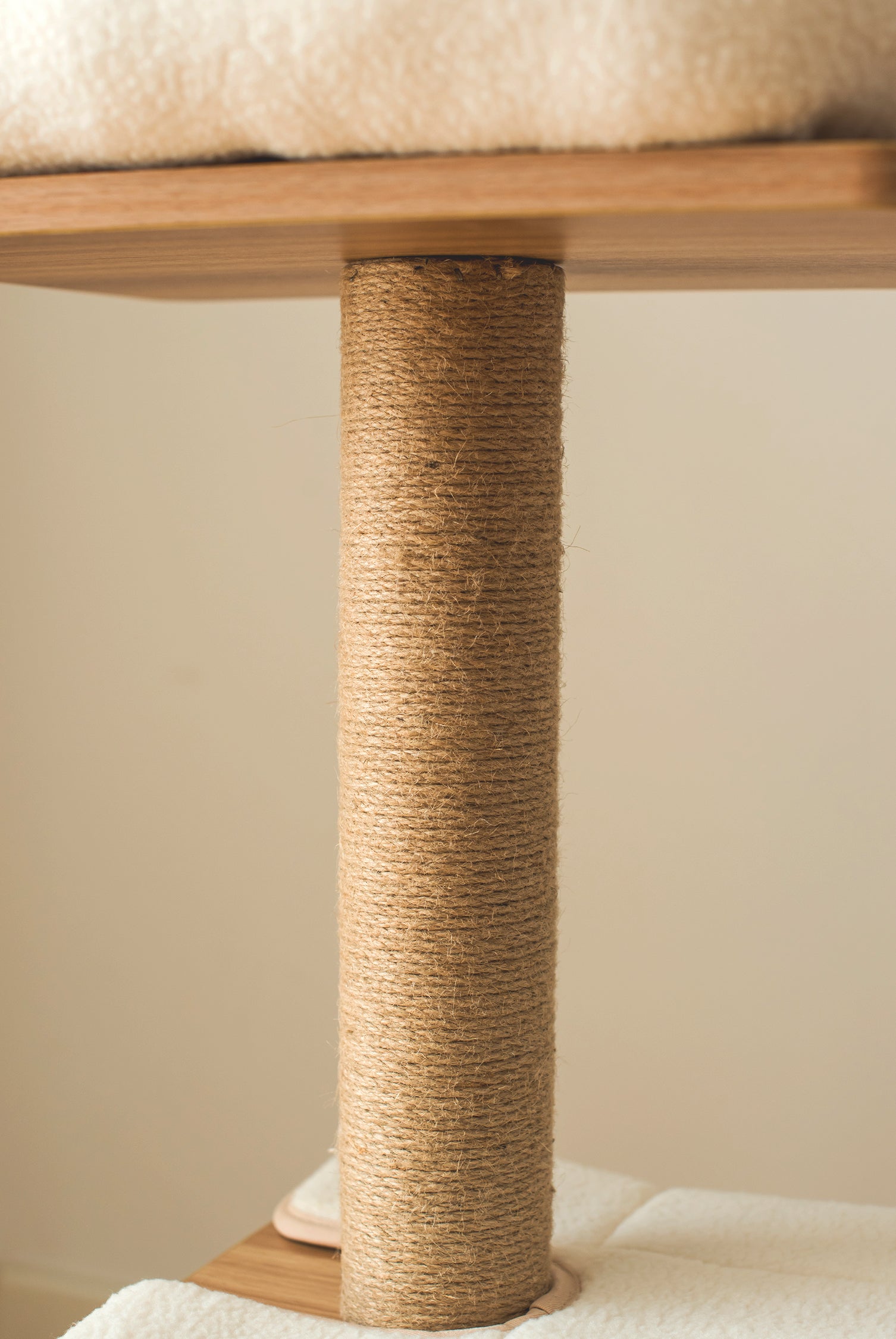 Cedar Wooden Cat Tree Condo with Natural Jute Rope Scratching Post