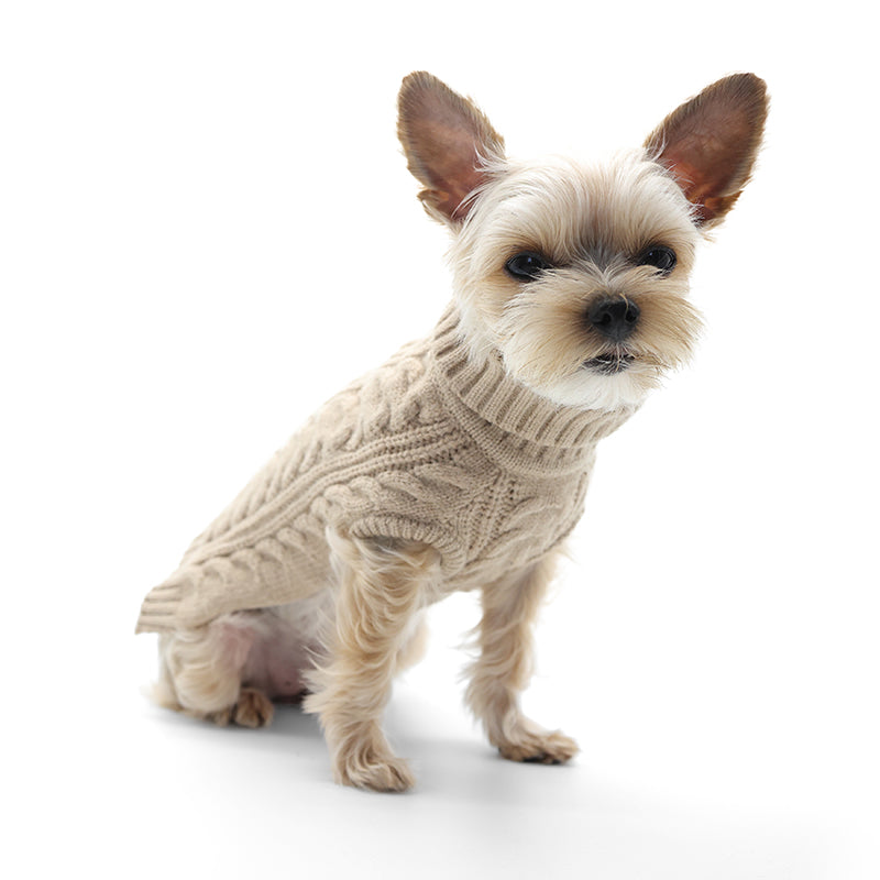 DOGO Cable Turtleneck Dog Sweater