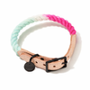 California Cotton Rope & Leather Cat & Dog Collar – Matte Black Hardware