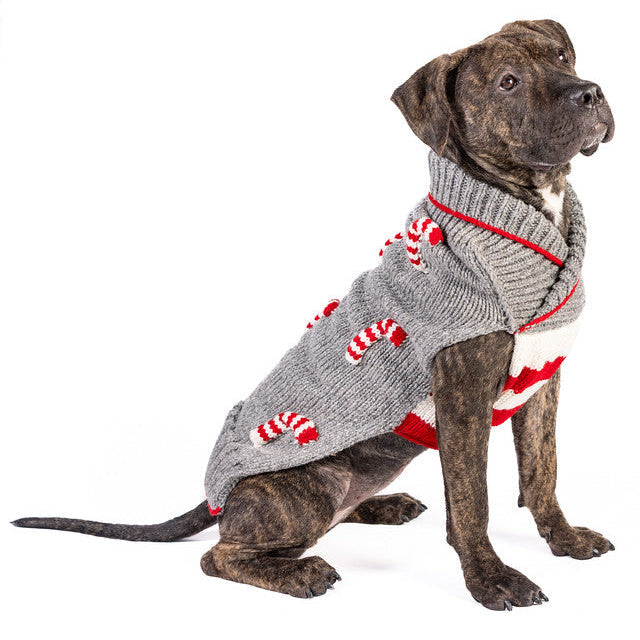 Chilly Dog Candy Cane Wool Dog Sweater