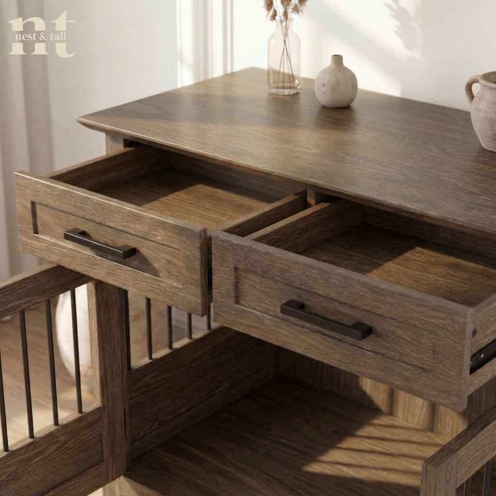 Nest & Tail Carlisle Console Furniture-Grade Dog Crate End Table